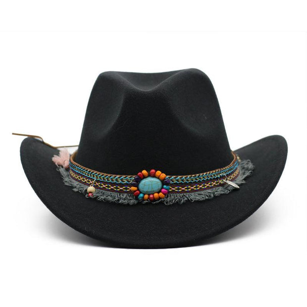 Cowboy Hats Curled Felt Riding Men And Women - Deck Em Up