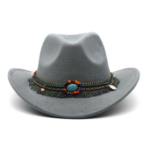 Cowboy Hats Curled Felt Riding Men And Women - Deck Em Up