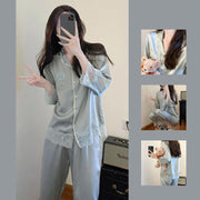 Women's Silk Home Clothing Set Pajama PJ Sexy - Deck Em Up