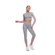 Seamless Yoga Clothing Set Striped Knit Hip Lift Stretch - Deck Em Up
