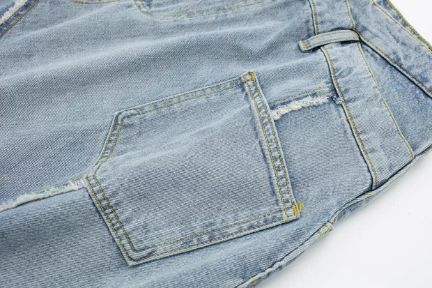 Fashionable Asymmetric High Waist Denim Skirt - Deck Em Up