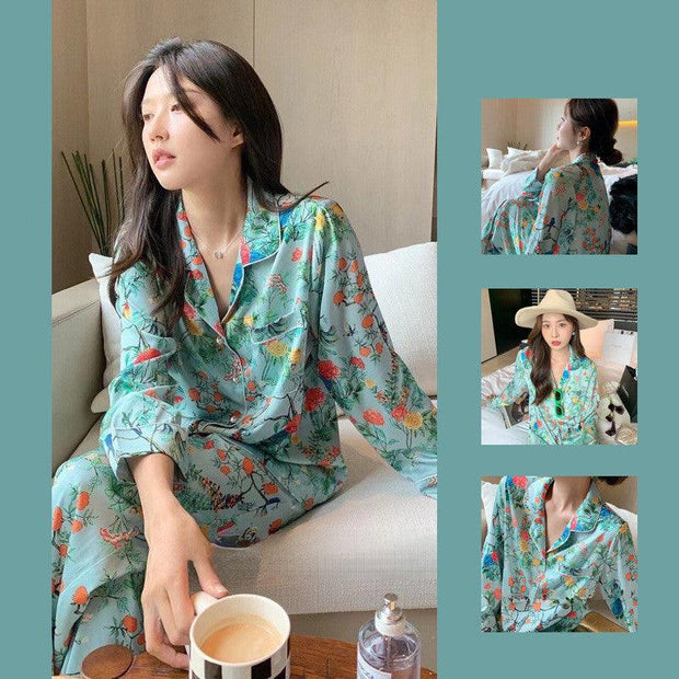 Women's Silk Home Clothing Set Pajama PJ Sexy - Deck Em Up