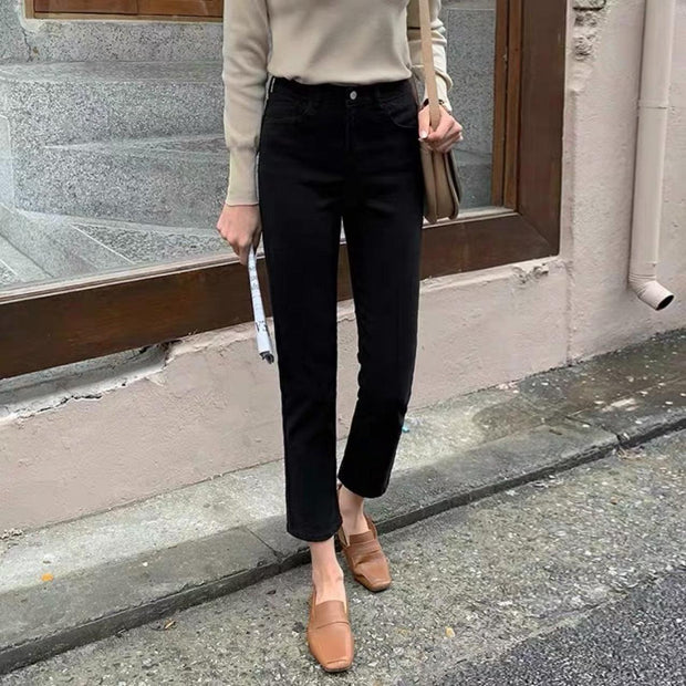Fallwinter New Style Womens Brushed Cigarette Jeans - Deck Em Up