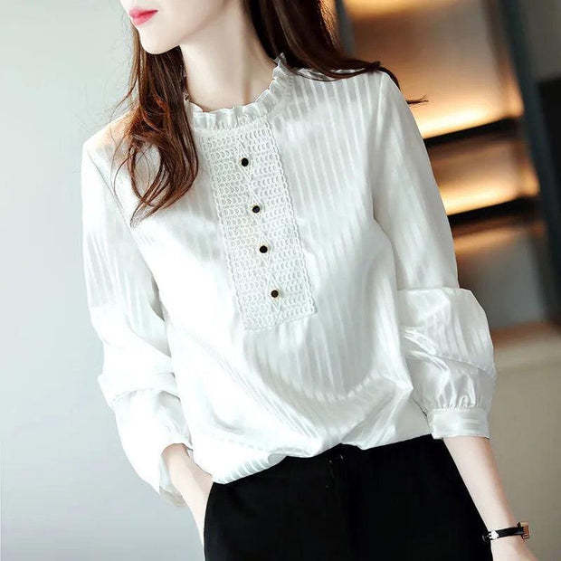 Womens Striped Long Sleeve Top Design Niche Shirt - Deck Em Up