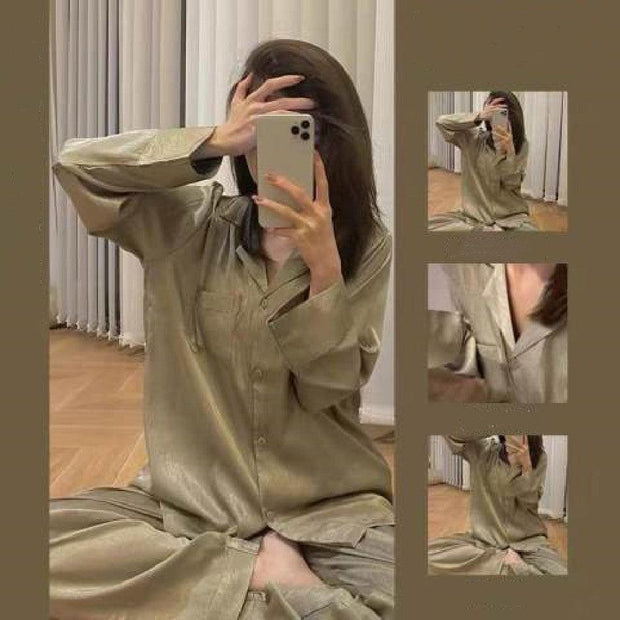 Women's Silk Home Clothing Set Pajama PJ Sexy - Deck Em Up