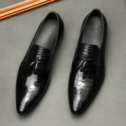 Formal Men Business Dress Pointed Toe Shoes Genuine Leather Mens - Deck Em Up