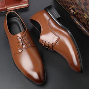 Four New Shoes Men's Dress Shoes Black Tie Business Men Leather Shoes Factory Direct Code - Deck Em Up