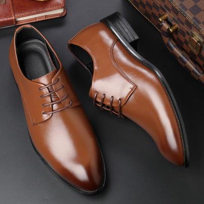 Four New Shoes Men's Dress Shoes Black Tie Business Men Leather Shoes Factory Direct Code - Deck Em Up