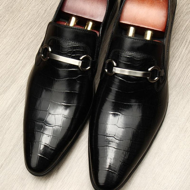 Men's Fashion Top Layer Cowhide Business Dress Shoes - Deck Em Up