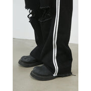 Retro Tattered Jeans Washed Wide-leg Jeans For Men - Deck Em Up