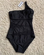 Women's One-Shoulder Mesh Swimwear - Deck Em Up