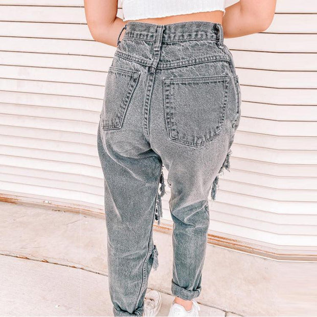 Women's Jeans Ripped Holes Are Thinner Women's Jeans - Deck Em Up