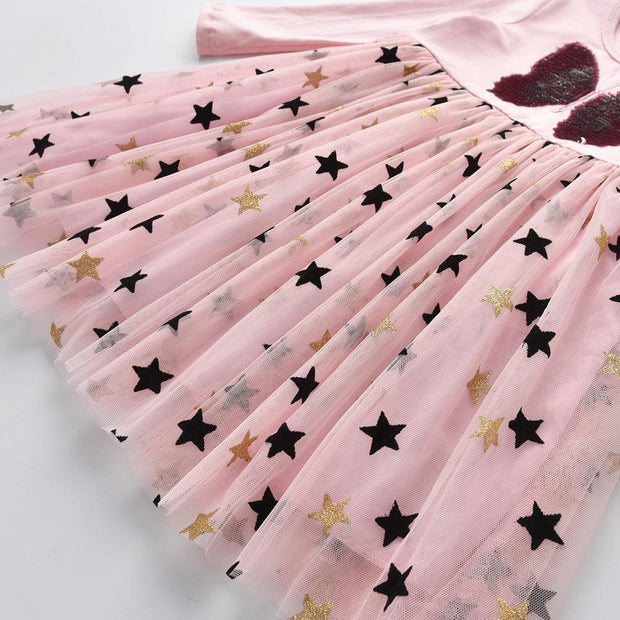 New 3-8 Girls Dress Butterfly Kids Long Sleeve Dresses Baby - Deck Em Up