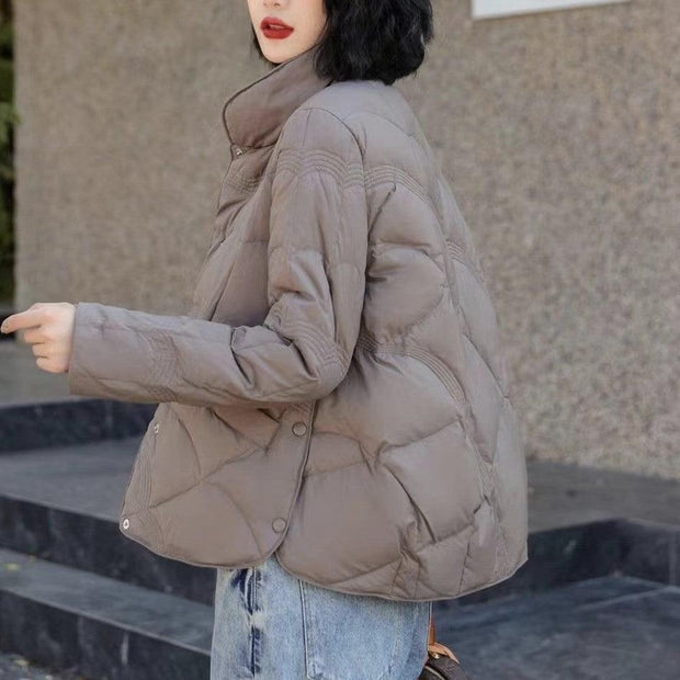Lightweight Down Jacket Female Loose Lapel - Deck Em Up