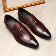Formal Men Business Dress Pointed Toe Shoes Genuine Leather Mens - Deck Em Up
