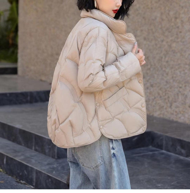 Lightweight Down Jacket Female Loose Lapel - Deck Em Up
