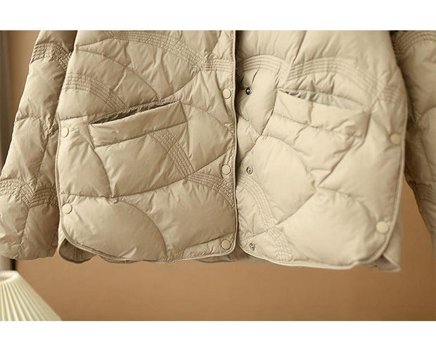 Lightweight Down Jacket Female Loose Lapel - Deck Em Up
