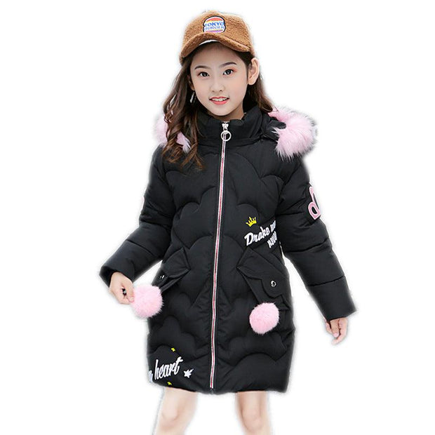 Girls' Cotton-Padded Jackets Hooded Colored Elegant Beautiful Style Fashion - Deck Em Up