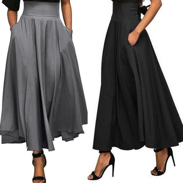 Multi-Color Big Hem Skirt Versatile - Deck Em Up