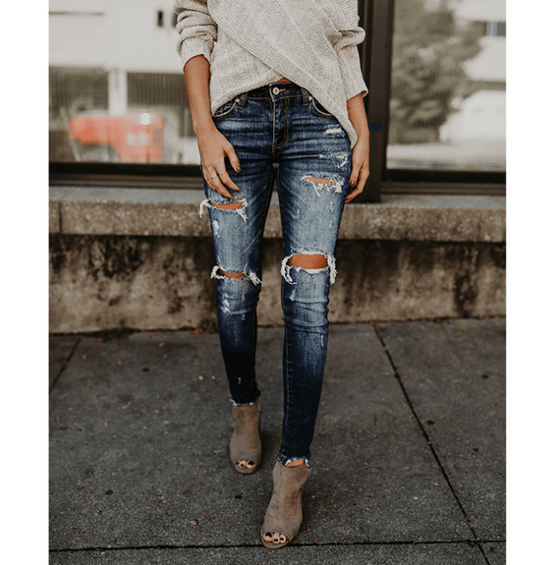 Women's Jeans, Pierced Feet, Mid-Rise Jeans - Deck Em Up