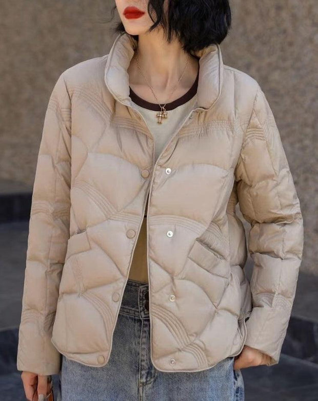 Lightweight Down Jacket Female Loose Lapel - Deck Em Up