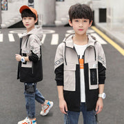 Hooded Middle And Large Children Long Windbreaker Kids Top - Deck Em Up