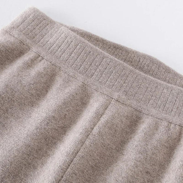 Women Leggings 100% Cashmere Pants Knitwear Winter New Fashion Legging High Quality Girls Thick Pure Pashmina Knitted Trousers - Deck Em Up