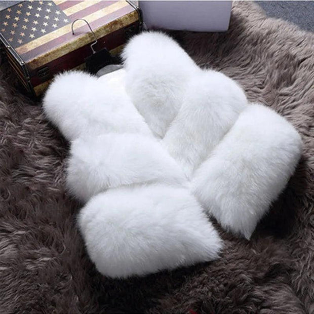 ZADORIN 3XL Autumn Winter Thick Warm Faux Fox Fur Vest Women High Quality Fashion V-Neck Short Fur Coat Female Fur Waistcoat - Deck Em Up