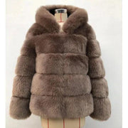 ZADORIN Winter Thick Warm Faux Fur Coat Women Furry Hooded Long Sleeve Faux Fur Jacket Luxury Winter Fur Coats Bontjas - Deck Em Up