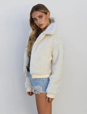 Women Thick Warm Teddy Bear Pocket Fleece Jacket Coat Zip Up Outwear Overcoat Winter Soft Fur Jacket Female Plush Coat Elegant - Deck Em Up