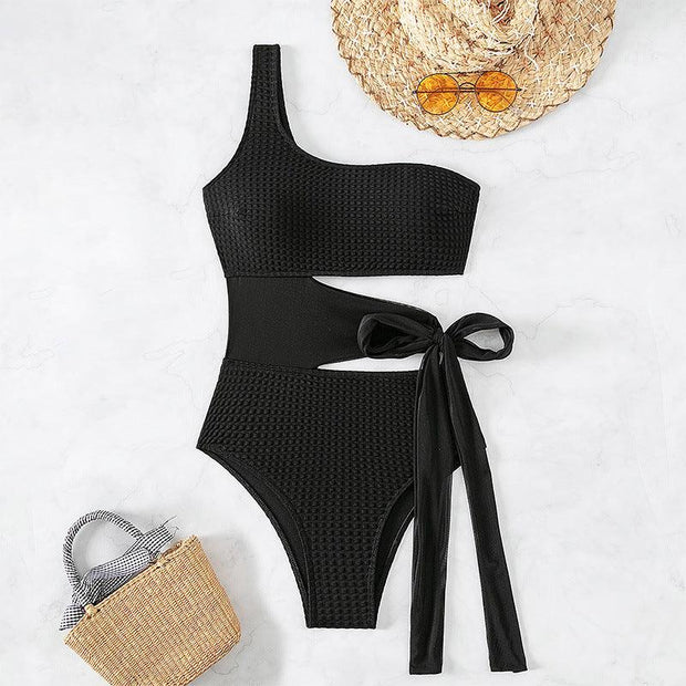 Swimsuit Women's Lace-up Hollow One-Piece - Deck Em Up