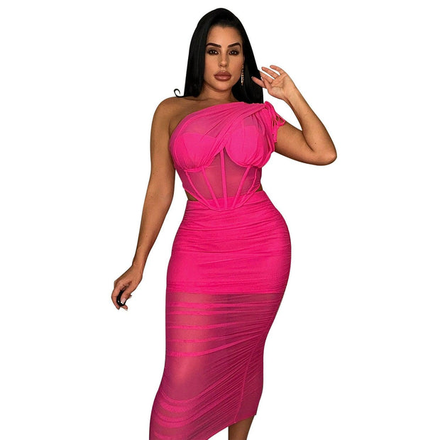 Women's Clothing Mesh Two-piece Set Designer Dress Sexy - Deck Em Up