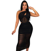Women's Clothing Mesh Two-piece Set Designer Dress Sexy - Deck Em Up
