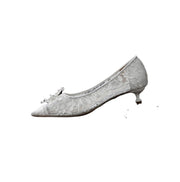 Wedding Shoes Flat White Wedding Dress Crystal Low Heel Shoes - Deck Em Up