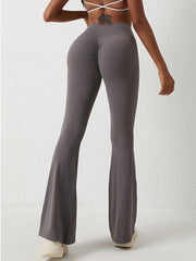 INLUMINE New Sports Flared Leggings Womens Yoga Pants High Elasticity Gym Fitness Tights Flare Leg Woman Casual Wide Leg Pants - Deck Em Up