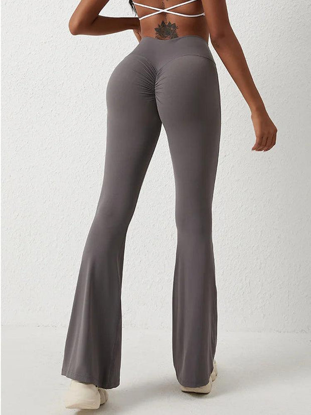 INLUMINE New Sports Flared Leggings Womens Yoga Pants High Elasticity Gym Fitness Tights Flare Leg Woman Casual Wide Leg Pants - Deck Em Up