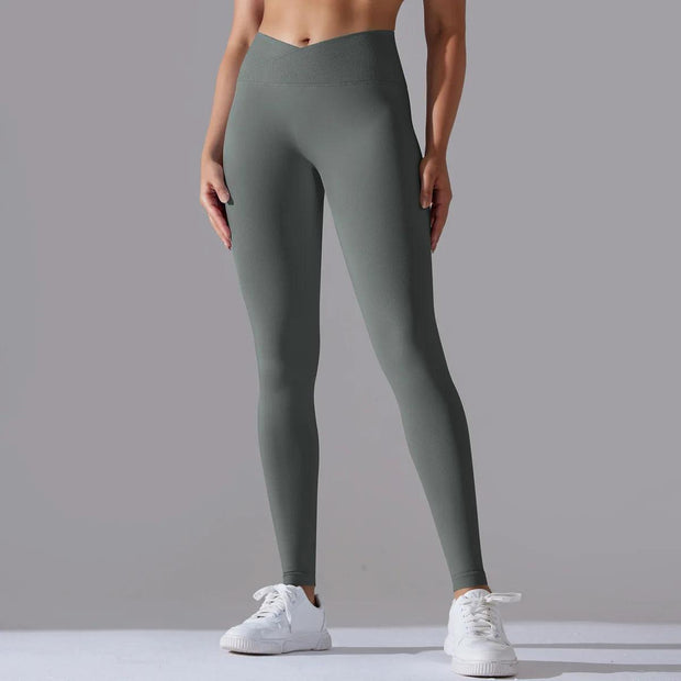 Scrunch Butt Gym Leggings Women Clothing V Cross High Waist Yoga Pants Seamless Sports Leggings Femme Push Up Yoga Leggings - Deck Em Up