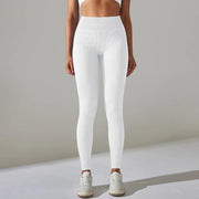 Solid White Women Leggings Seamless Gym Leggings Quick Dry Fitness Pants High Waist Running Pants Hips Push up Sports Leggings - Deck Em Up