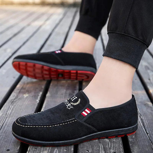 Fashion Slip-on Men's Canvas Shoes Breathable Lightweight Comfortable Men Shoes Summer Men's Casual Shoes Lazy Flat Shoes - Deck Em Up