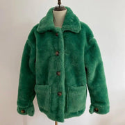 Winter Thicken Warm Teddy Fur Jacket Coat Women Casual Fashion Lamb Faux Fur Overcoat Fluffy Cozy Loose Outerwear Female - Deck Em Up