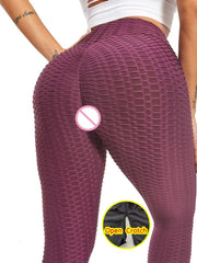 Woman Sexy Open Crotch Leggings Hide Double Zippers Invisable Take Off Couple Outdoor Sex Pants Crotchless Panties Tight Push Up - Deck Em Up