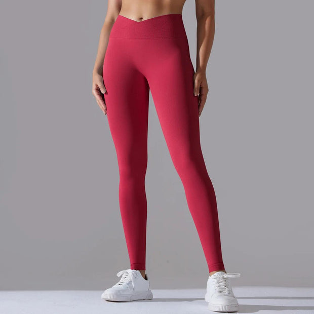 Scrunch Butt Gym Leggings Women Clothing V Cross High Waist Yoga Pants Seamless Sports Leggings Femme Push Up Yoga Leggings - Deck Em Up