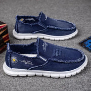 New Casual Frayed Canvas Shoes For Men Summer Breathable Espadrilles Man Slip On Distressed Sneakers Male Ultra Light Boat Shoes - Deck Em Up