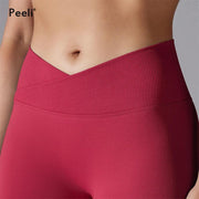 Scrunch Butt Gym Leggings Women Clothing V Cross High Waist Yoga Pants Seamless Sports Leggings Femme Push Up Yoga Leggings - Deck Em Up