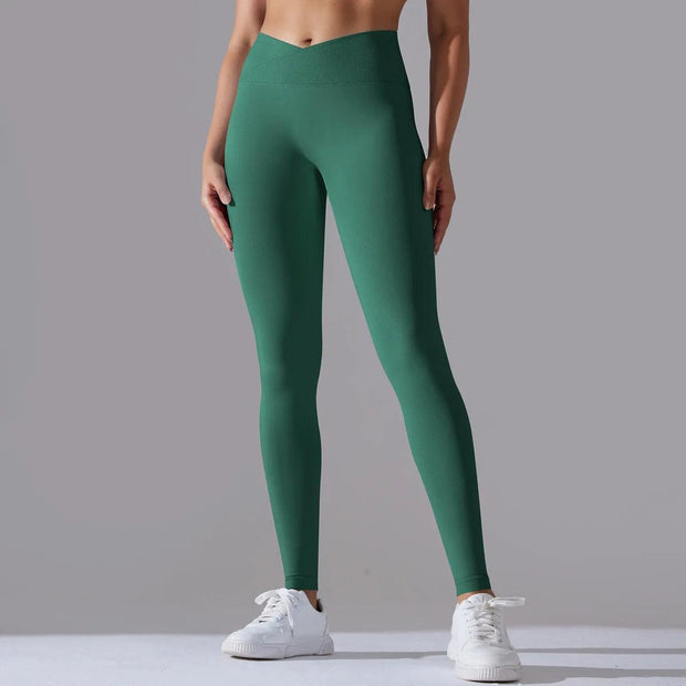 Scrunch Butt Gym Leggings Women Clothing V Cross High Waist Yoga Pants Seamless Sports Leggings Femme Push Up Yoga Leggings - Deck Em Up