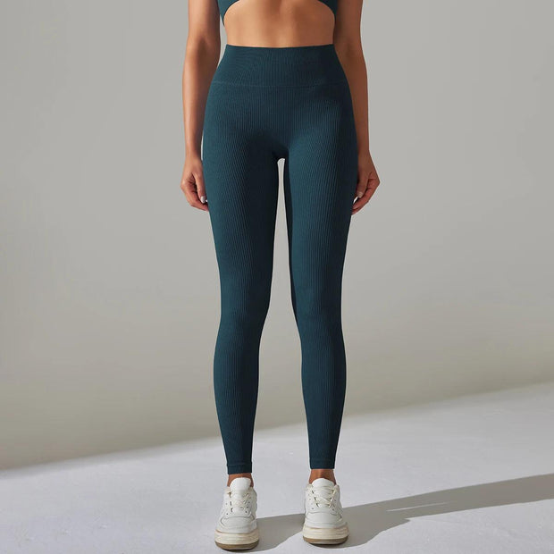 Solid White Women Leggings Seamless Gym Leggings Quick Dry Fitness Pants High Waist Running Pants Hips Push up Sports Leggings - Deck Em Up