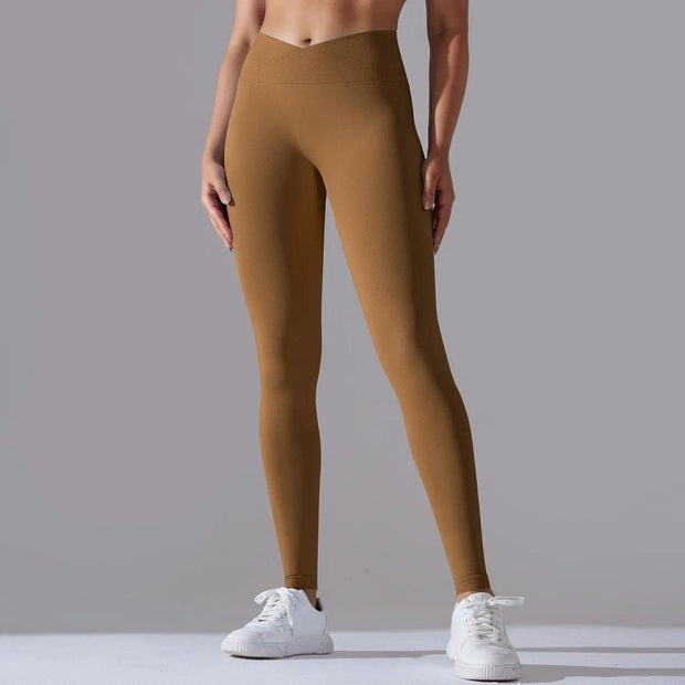 Scrunch Butt Gym Leggings Women Clothing V Cross High Waist Yoga Pants Seamless Sports Leggings Femme Push Up Yoga Leggings - Deck Em Up