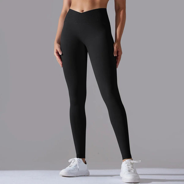 Scrunch Butt Gym Leggings Women Clothing V Cross High Waist Yoga Pants Seamless Sports Leggings Femme Push Up Yoga Leggings - Deck Em Up