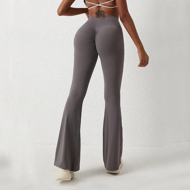 INLUMINE New Sports Flared Leggings Womens Yoga Pants High Elasticity Gym Fitness Tights Flare Leg Woman Casual Wide Leg Pants - Deck Em Up