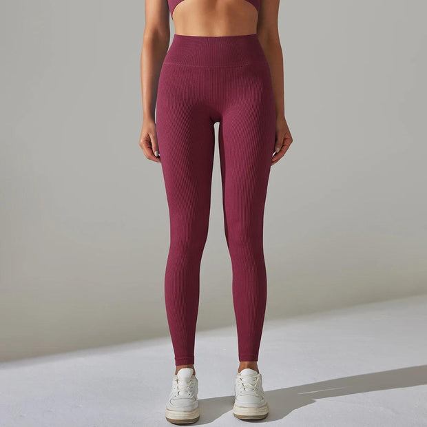 Solid White Women Leggings Seamless Gym Leggings Quick Dry Fitness Pants High Waist Running Pants Hips Push up Sports Leggings - Deck Em Up